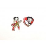 Betty Boop Pins Lot #48 Guitar & Heart With Pudgy Designs Two Pieces.